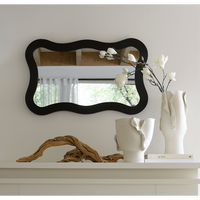 Dali Wavy Bamboo Wall Mirror in Natural and Black