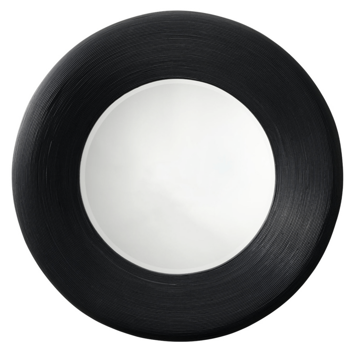 Paddock Black Bamboo Round Wall Mirror