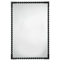 Particle Black Iron Rectangle Wall Mirror