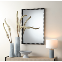 Particle Black Iron Rectangle Wall Mirror