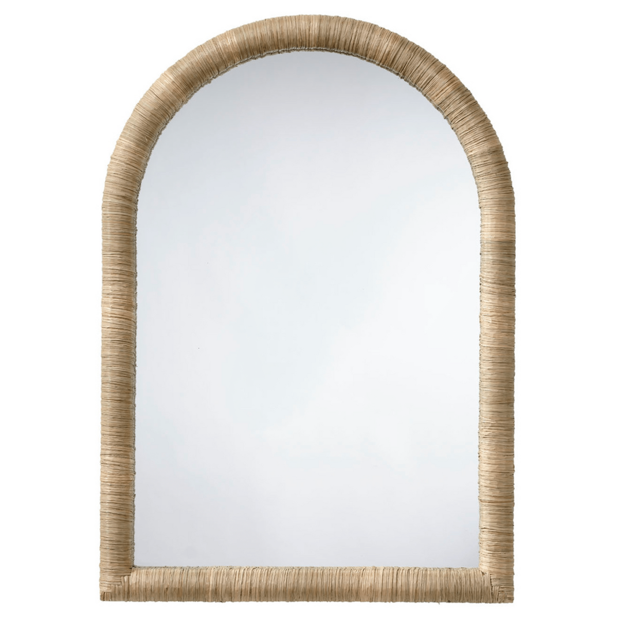 Hill Arched Natural Seagrass Wall Mirror