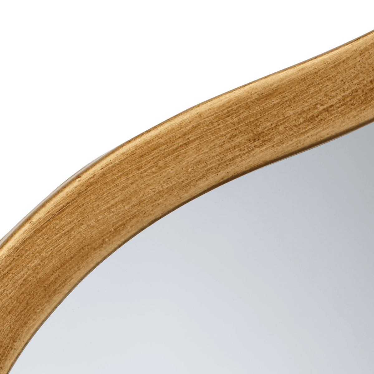 Aurora Wavy Iron Floor Mirror in Antique Brass and Black