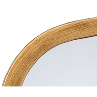 Aurora Wavy Iron Wall Mirror, Black and Antique Brass