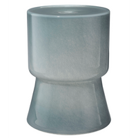 Huntington Garden Glass Stool in Blue, Green, Taupe & Cream