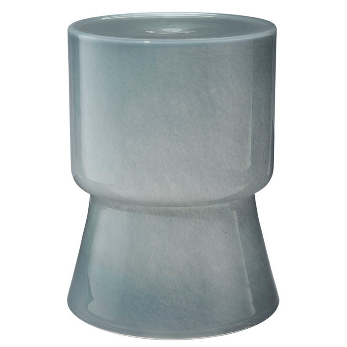 Huntington Garden Glass Stool in Blue, Green, Taupe & Cream