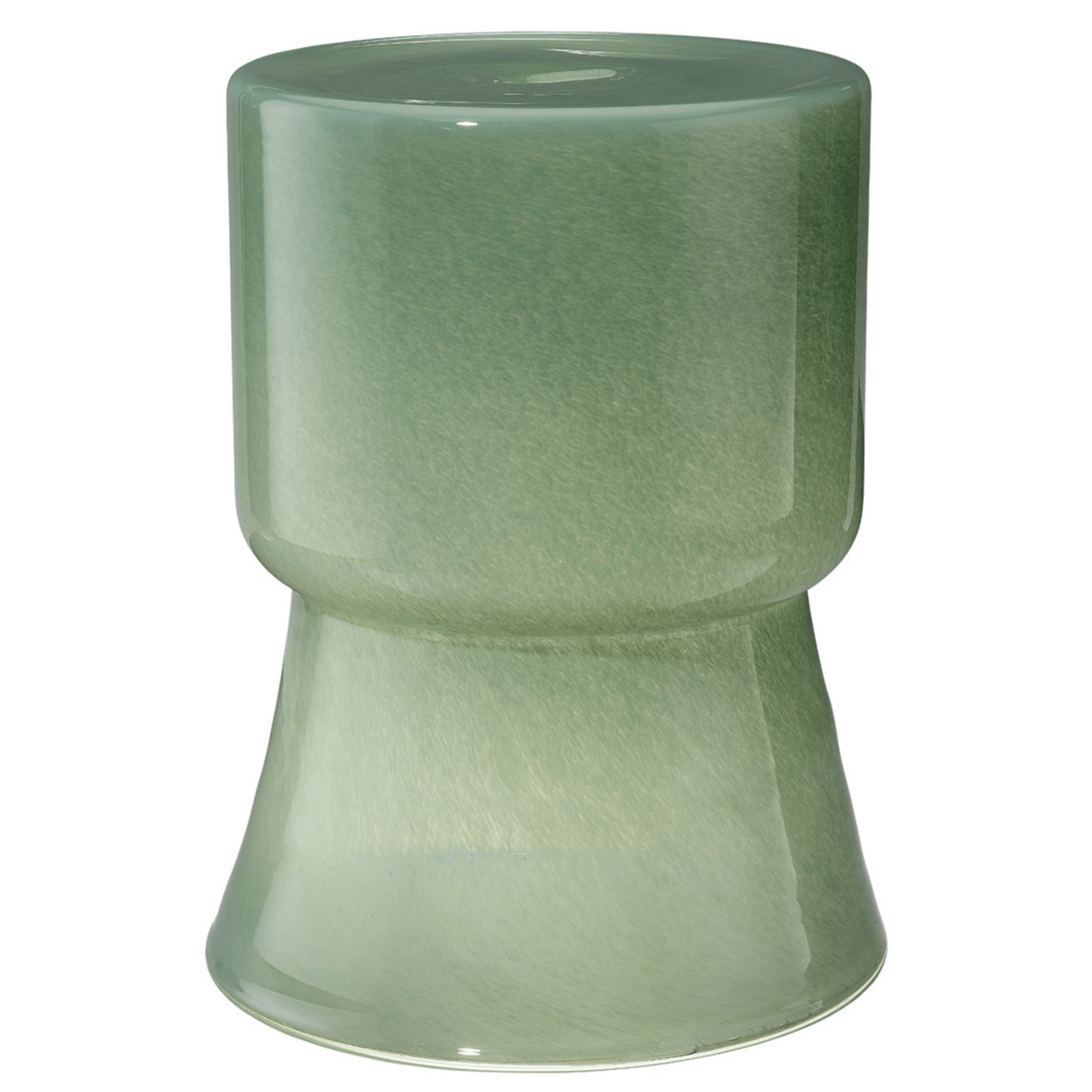Huntington Garden Glass Stool in Blue, Green, Taupe & Cream