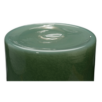 Huntington Garden Glass Stool in Blue, Green, Taupe & Cream