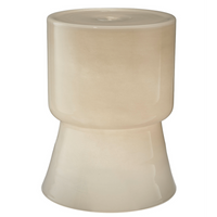 Huntington Garden Glass Stool in Blue, Green, Taupe & Cream