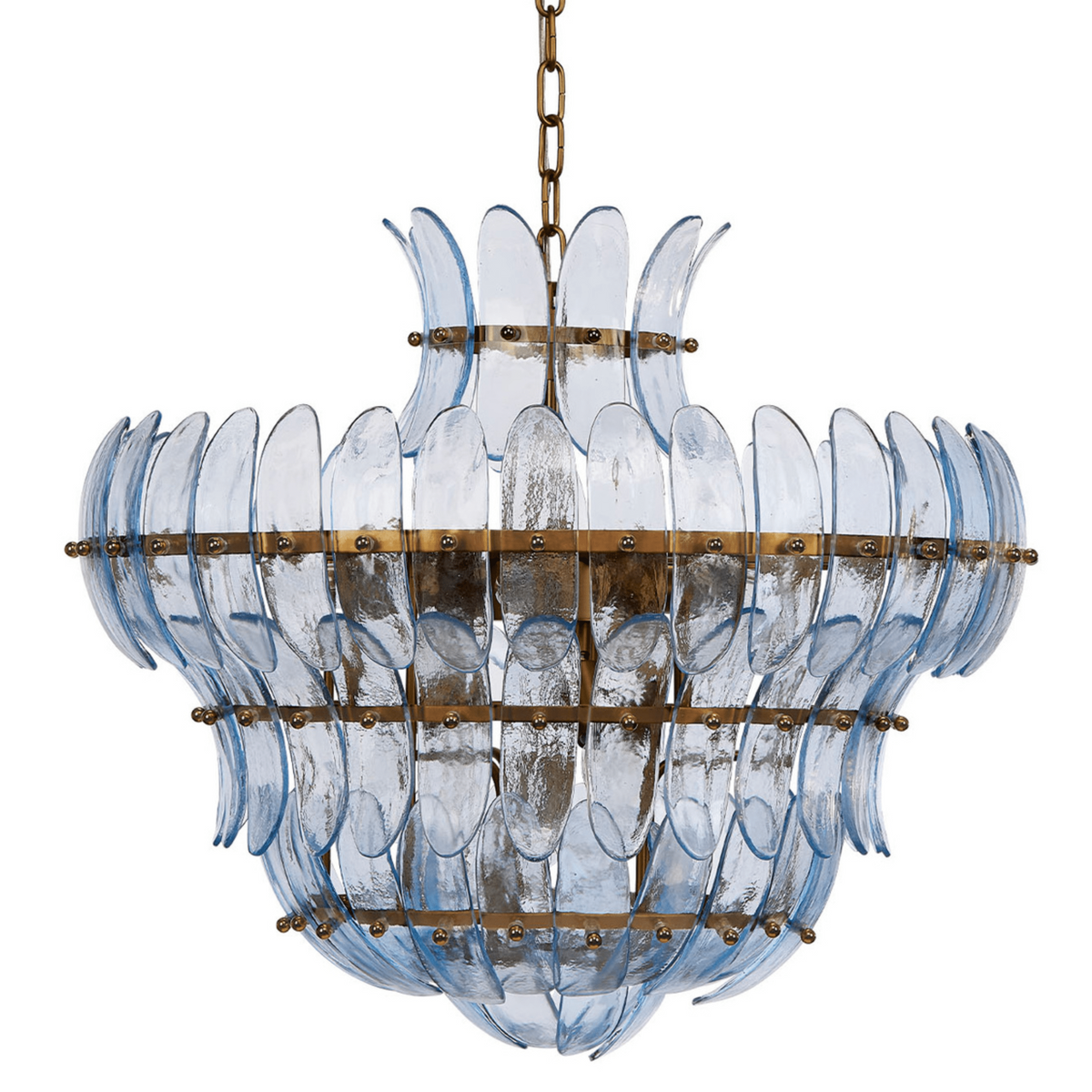 Arcade Light Blue Blown Glass Chandelier