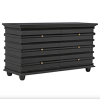 Ascona 6-Drawer Chest, Hand Rubbed Black