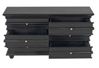 Ascona 6-Drawer Chest, Hand Rubbed Black