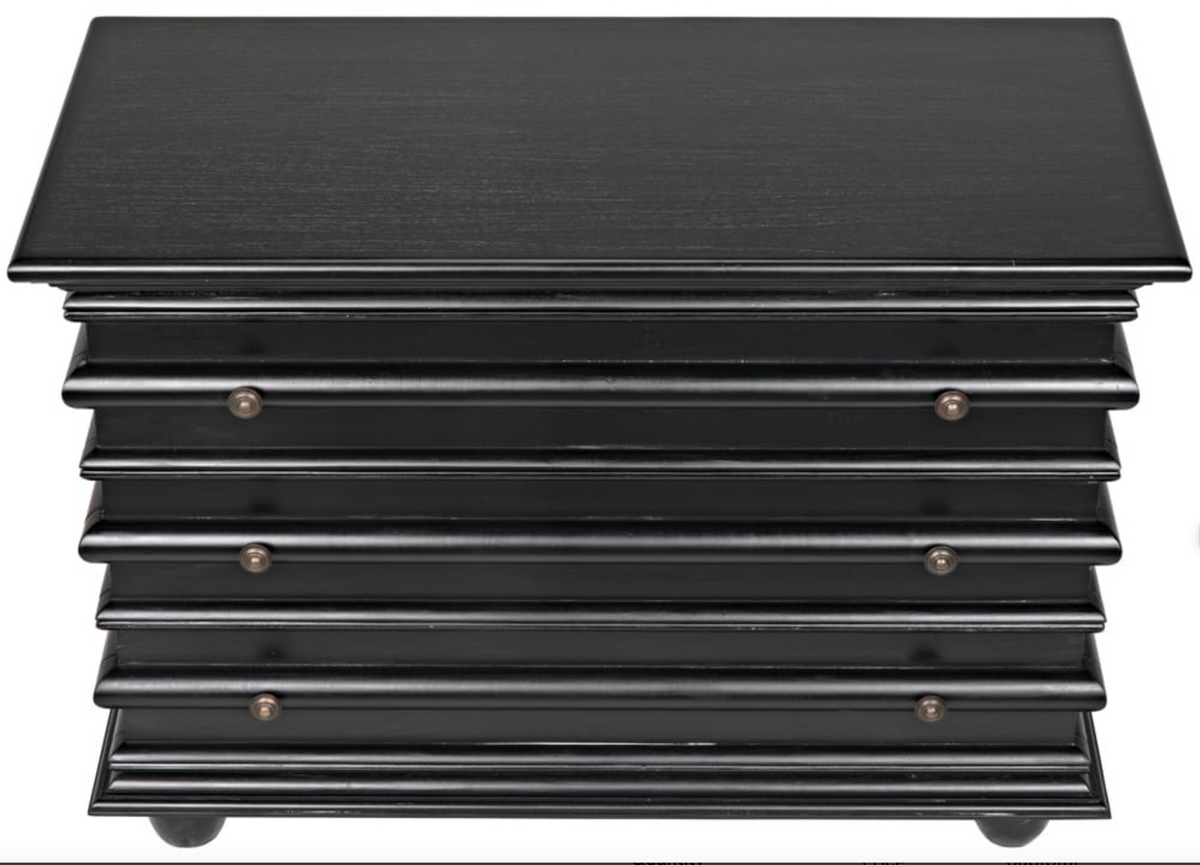 Ascona 3-Drawer Chest, Hand Rubbed Black
