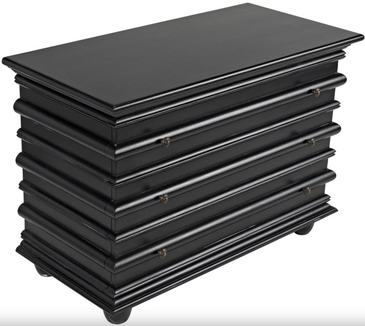 Ascona 3-Drawer Chest, Hand Rubbed Black