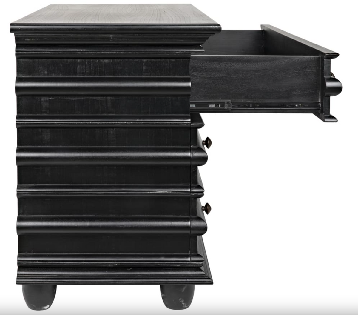 Ascona 3-Drawer Chest, Hand Rubbed Black