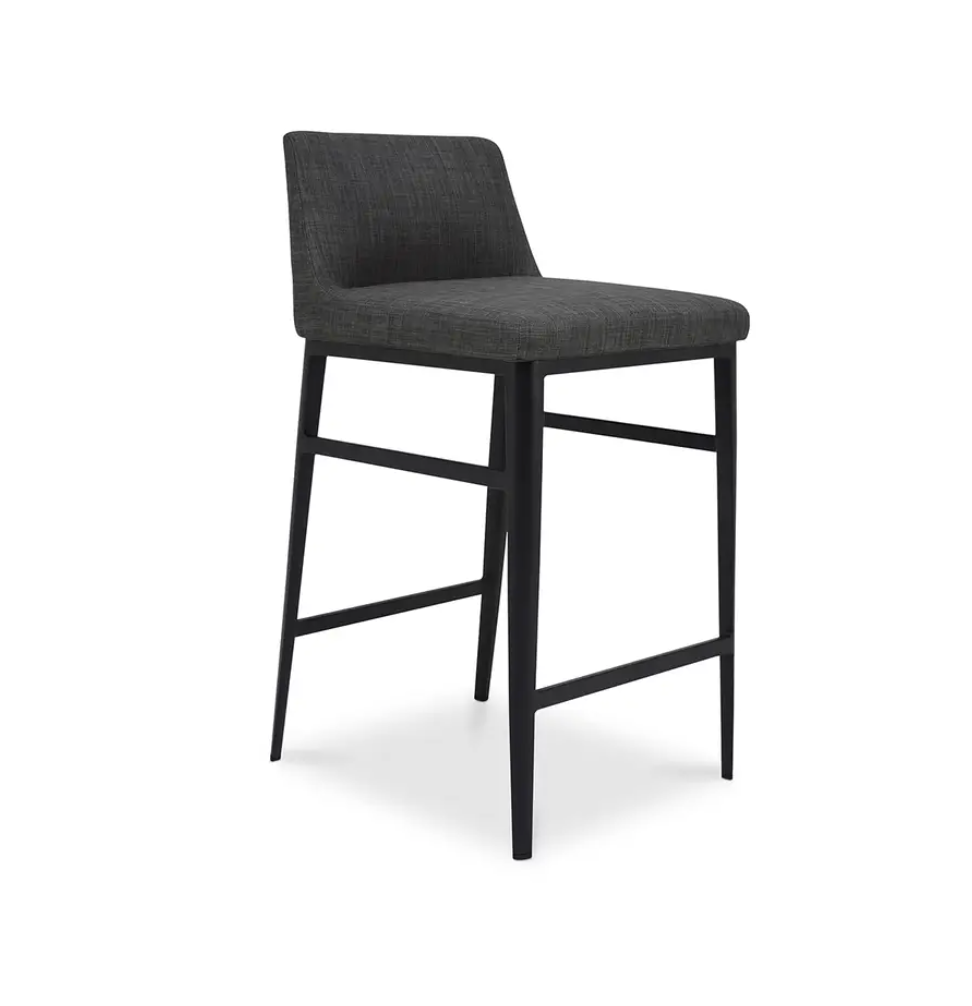 Baron Counter Stool and Barstool Collection in Charcoal Grey Upholstery