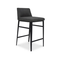Baron Counter Stool and Barstool Collection in Charcoal Grey Upholstery