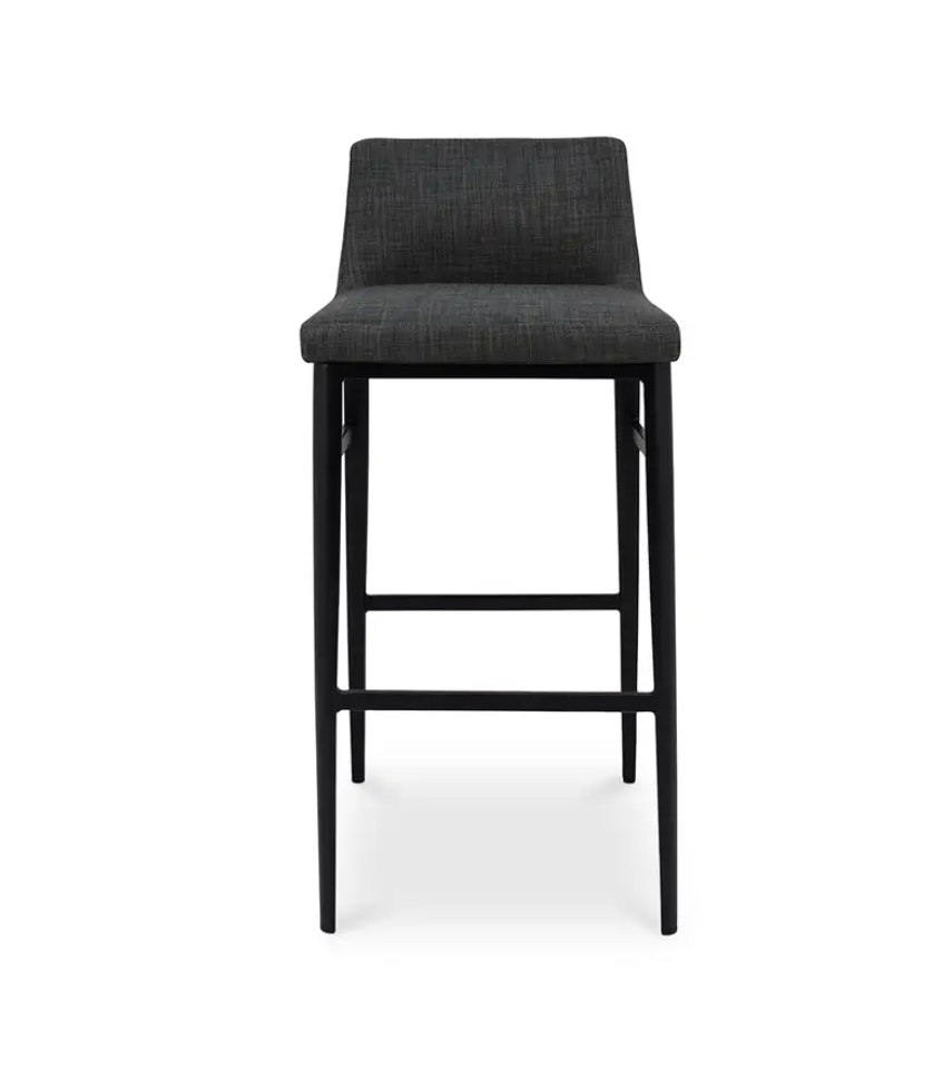 Baron Counter Stool and Barstool Collection in Charcoal Grey Upholstery