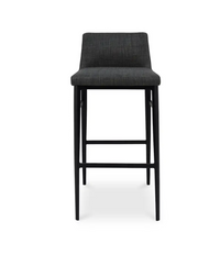 Baron Counter Stool and Barstool Collection in Charcoal Grey Upholstery