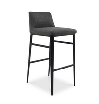 Baron Counter Stool and Barstool Collection in Charcoal Grey Upholstery