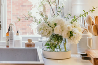 Clear Glass Bloom Vase with Removable White Base