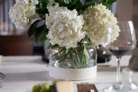 Clear Glass Bloom Vase with Removable White Base