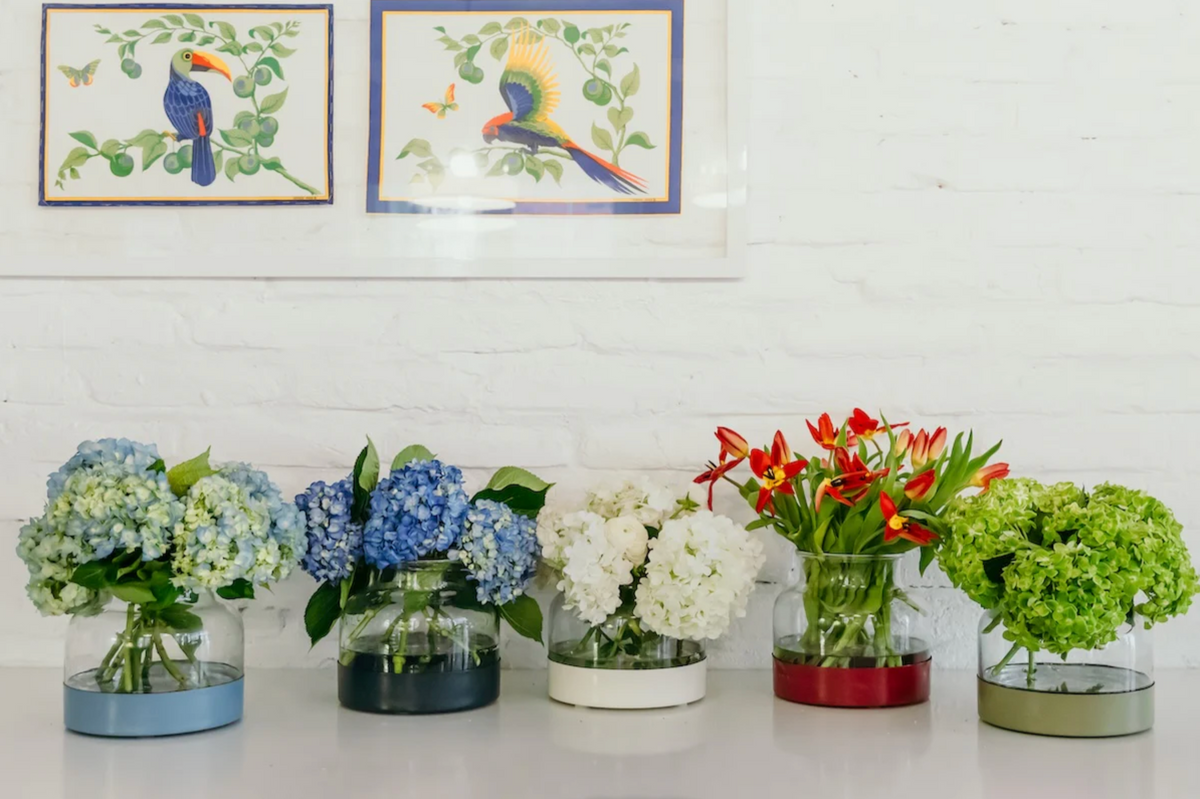 3-in-1 Glass Bloom Vase, Maritime Color Set