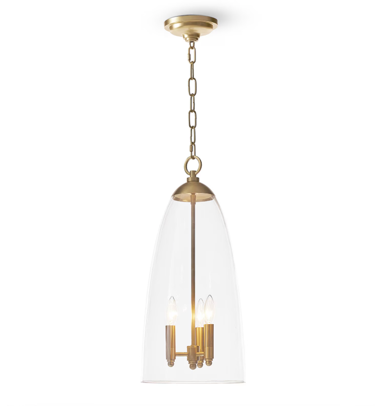 Maiden Glass Pendant in Polished Nickel, Natural Brass, and Oil Rubbed Bronze Finishes