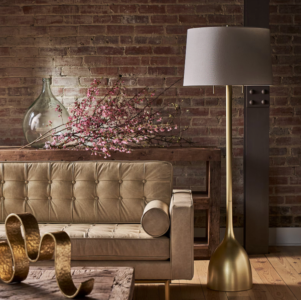 Logan Floor Lamp in Classic Metal Finishes for Elegant Home Lighting