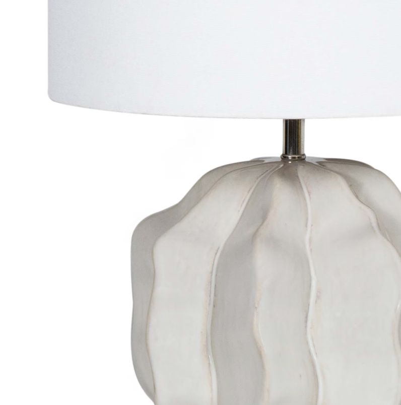 Destin Ceramic Mini Table Lamp in Spa Blue and Ivory