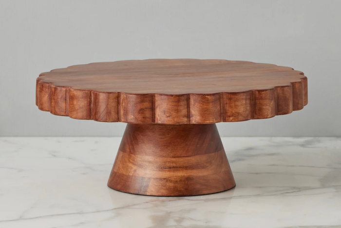 Natural Scalloped Cake Stand