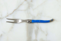 Original French Laguiole Cheese Spreader, Cheese Fork & Cheese Cleaver in Blue