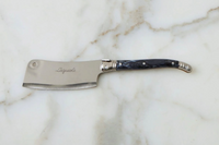Original French Laguiole Cheese Spreader, Cheese Fork & Cheese Cleaver in Marbled Grey