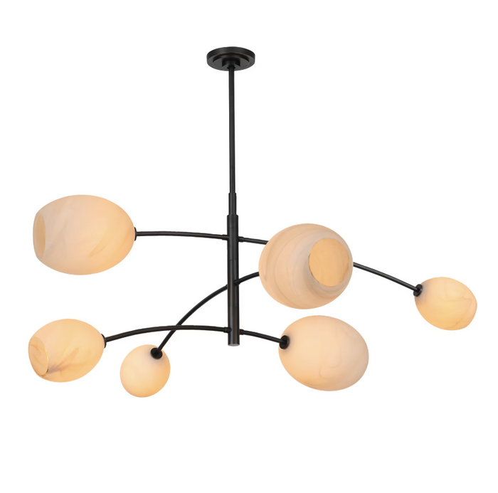 Artemis Chandelier Oil Rubbed Bronze with Alabaster Glass