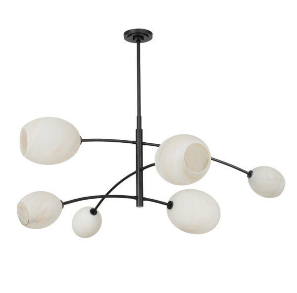 Artemis Chandelier Oil Rubbed Bronze with Alabaster Glass