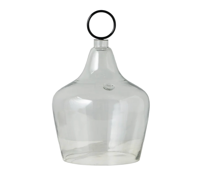 Large Cloche Food Cover, Black Ring Handle
