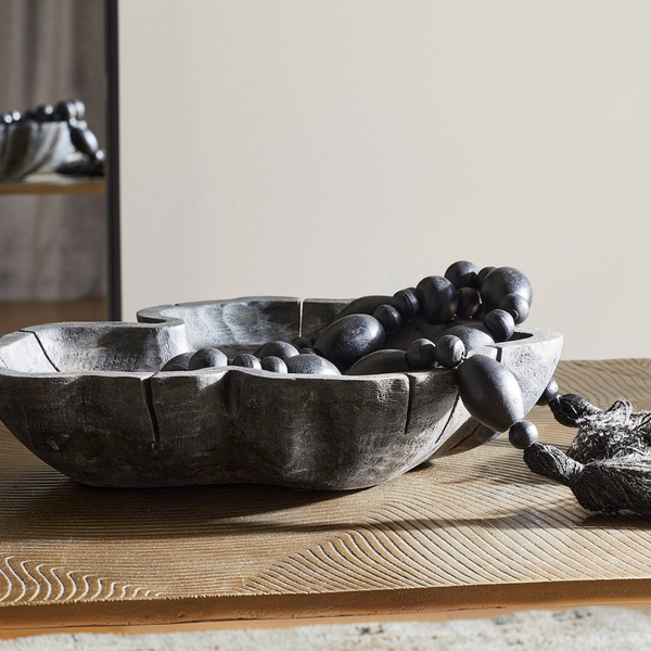 Bovina Rubbed Black Decorative Wood Bowl