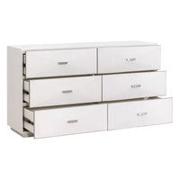 Wynn Pearl Shagreen & Stainless Steel 6-Drawer Dresser