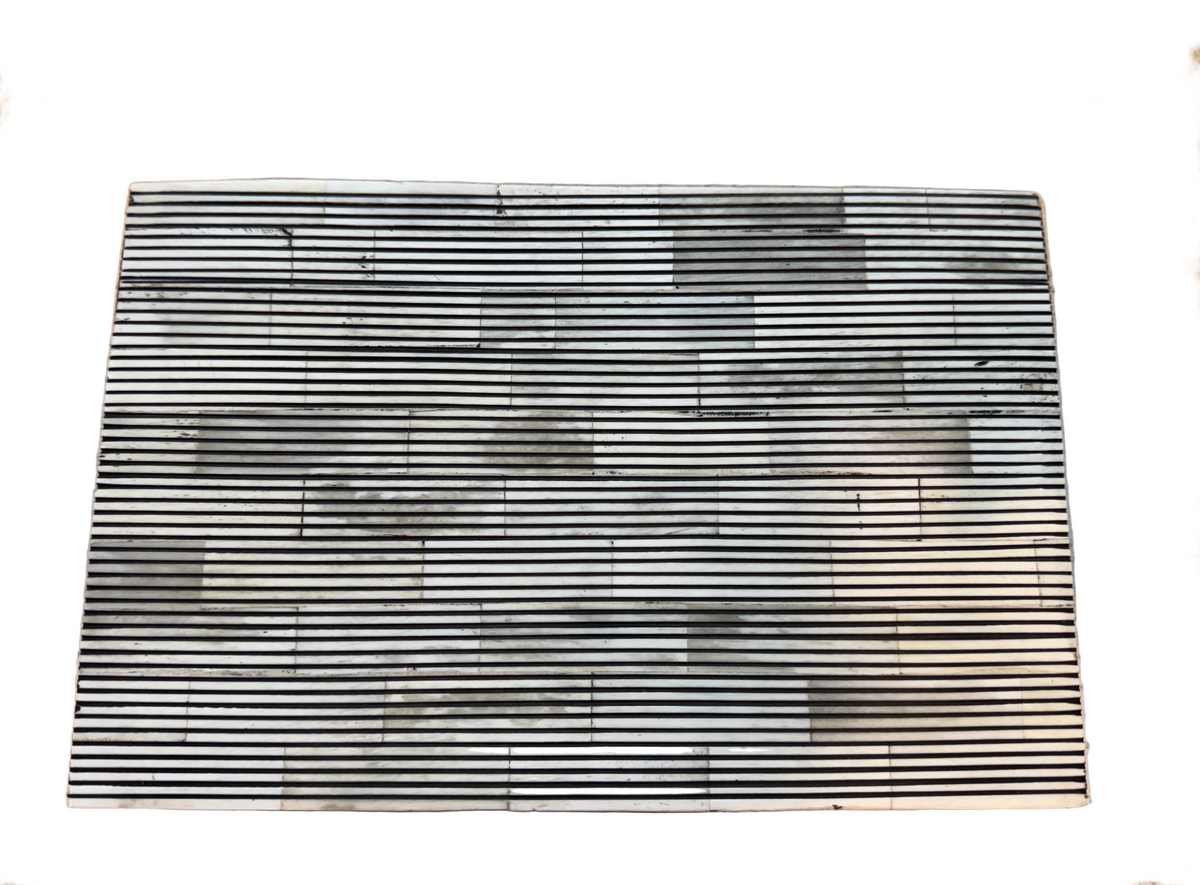 Black and Ivory Striped Bone Decorative Box