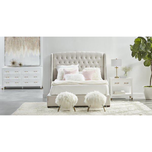 Suzy White & Brass Double Dresser