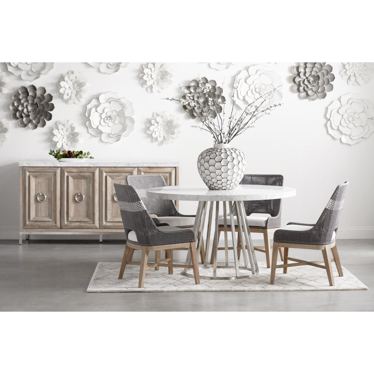 Tootsie Gray Rope Dining Chair, Set of 2