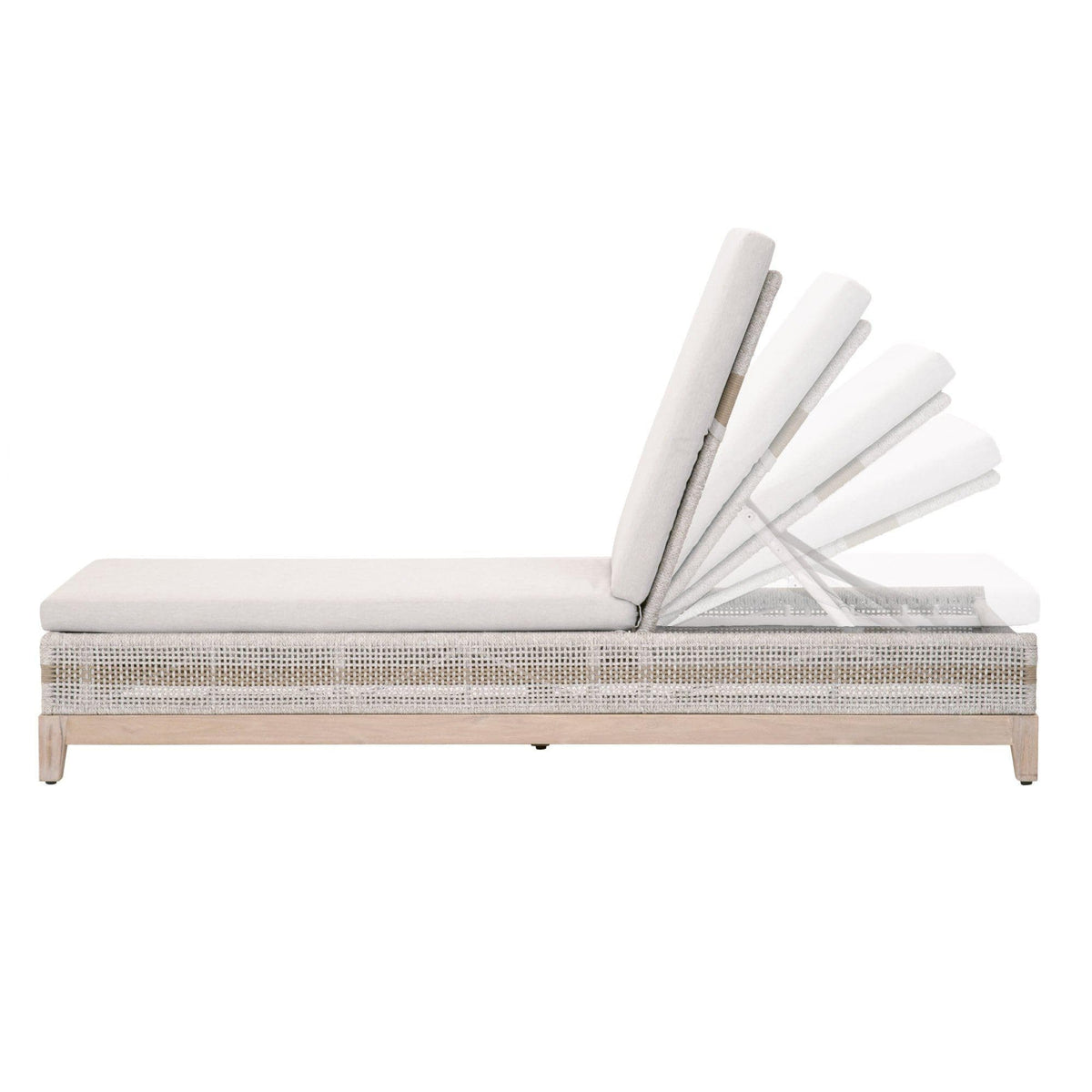 Tootsie Taupe & White Rope Outdoor Chaise Lounge