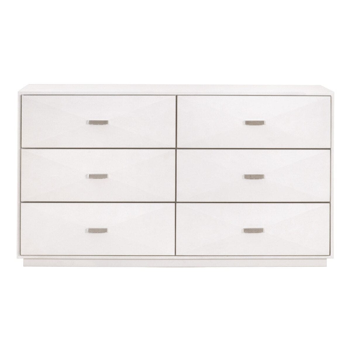 Wynn Pearl Shagreen & Stainless Steel 6-Drawer Dresser