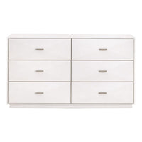 Wynn Pearl Shagreen & Stainless Steel 6-Drawer Dresser