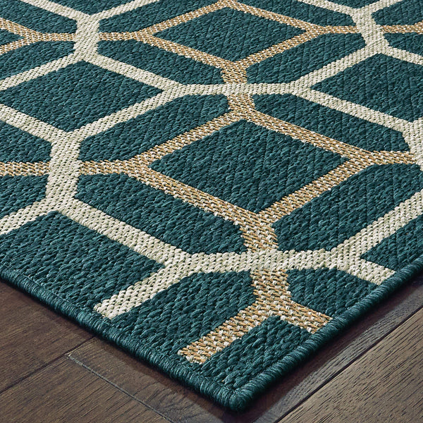 Latitude Blue & Grey Outdoor Rug
