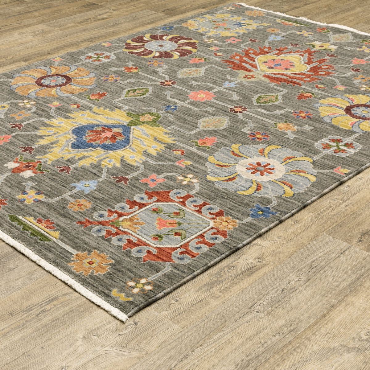 Lucca Charcoal & Multi Traditional Rug