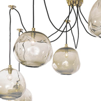 Molten Spider Large Smoke Glass & Natural Brass