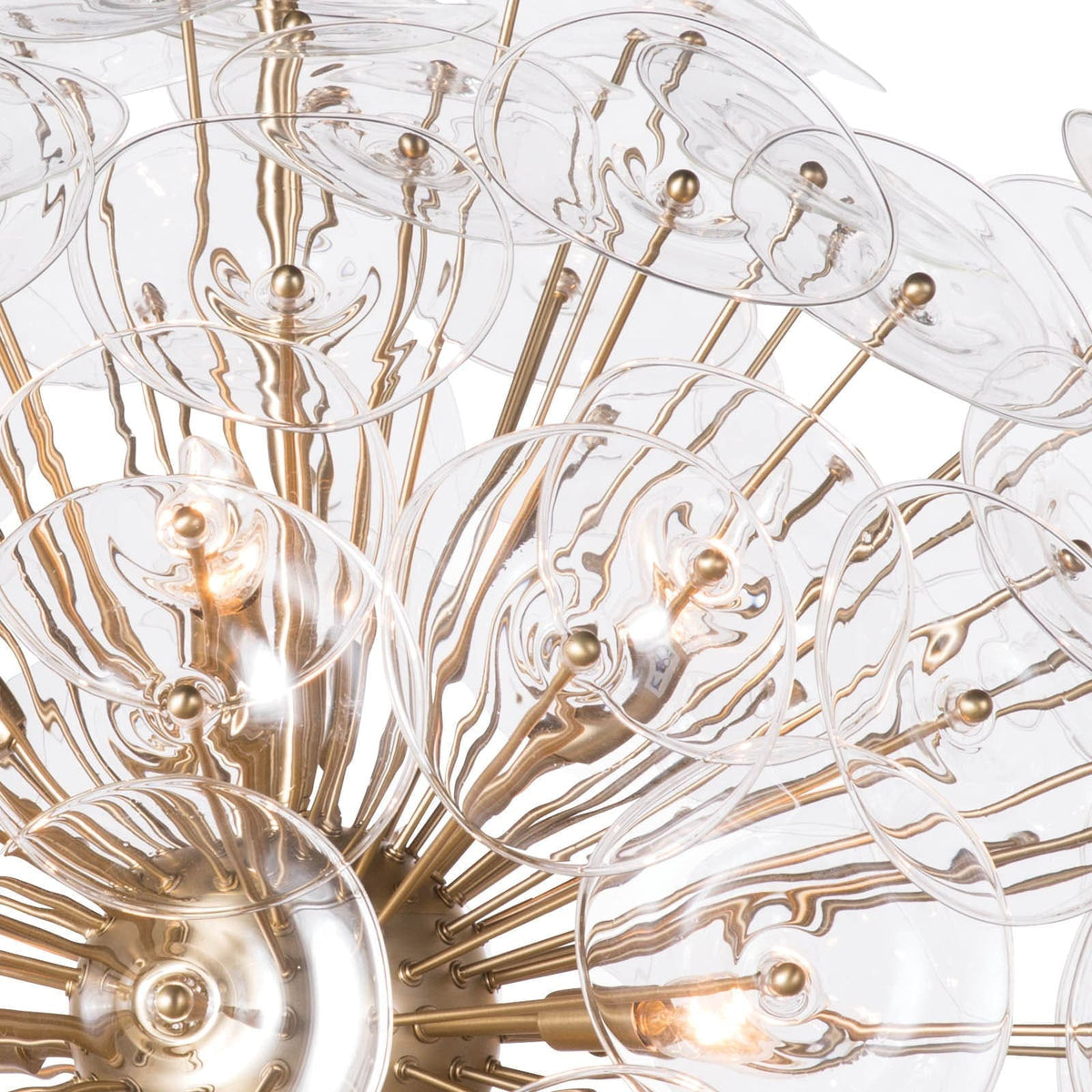 Poppy Large Glass & Brass Chandelier