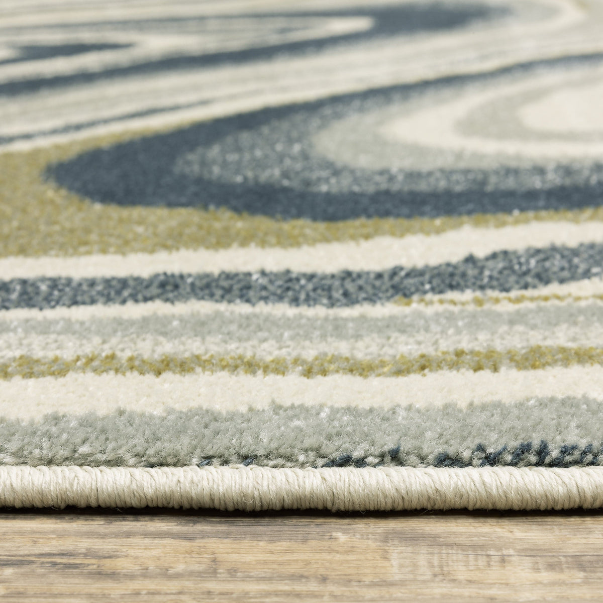 Branson Ivory & Blue Abstract Rug