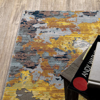 Caravan Indigo & Yellow Contemporary Rug