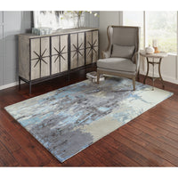 Galaxy Blue & Grey Contemporary Rug